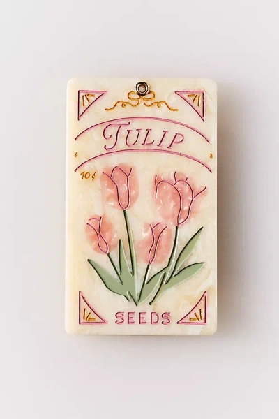 Solar Eclipse Handpainted Compact Mirror In Pink