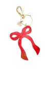Solar Eclipse Hand-painted Coquette Bow Bag Charm + Keychain In Red