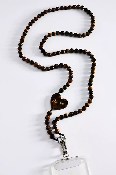 Solar Eclipse Hand-painted Crossbody Phone Chain In Brown