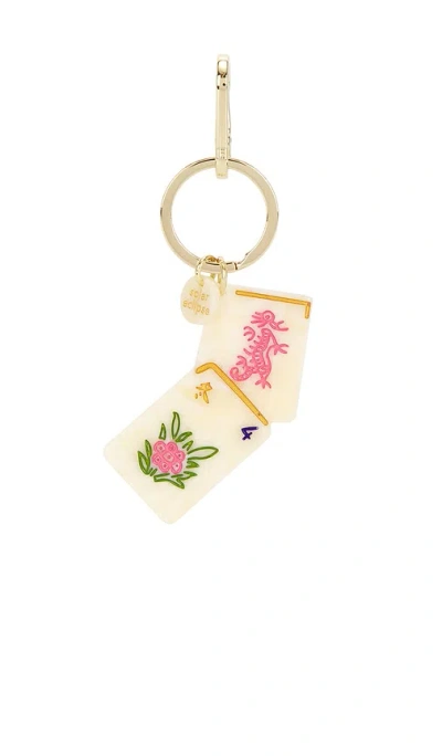 Solar Eclipse Hand-painted Flower Mahjong Bag Charm & Keychain In N,a