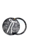 Solar Eclipse Hand-painted French Bow Compact Mirror In Black