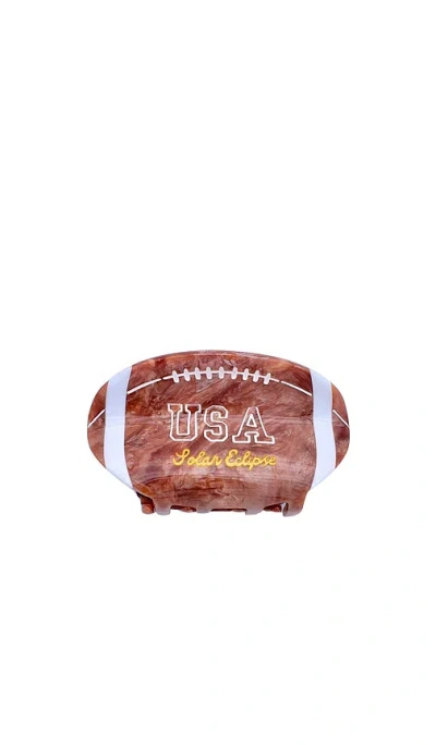 Solar Eclipse Hand-painted Game Day Football Claw Hair Clip In N,a