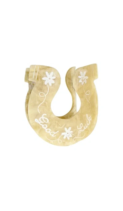 Solar Eclipse Hand-painted Good Luck Horseshoe Claw Hair Clip In N,a