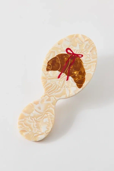 Solar Eclipse Hand-painted Handbag Hero Mini Paddle Brush In Croissant At Urban Outfitters In Neutral