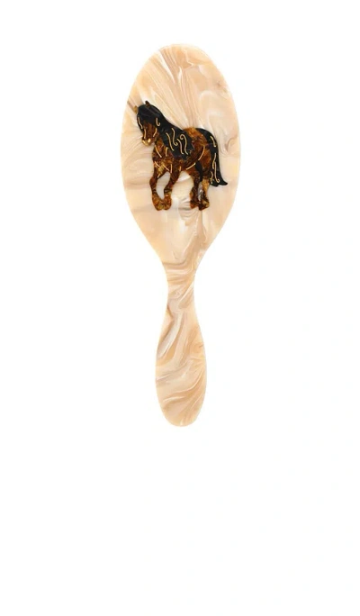 Solar Eclipse Hand-painted Horse Amazing Hair Day Brush In N,a