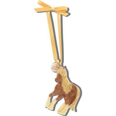 Solar Eclipse Hand-painted Horse Ornament In Brown