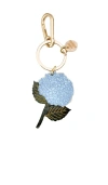 Solar Eclipse Hand-painted Hydrangea Bag Charm & Keychain In Blue