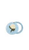 Solar Eclipse Hand-painted Hydrangea Compact Mirror In Blue