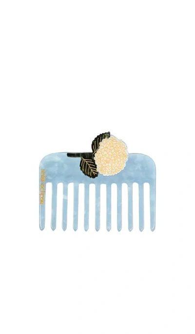 Solar Eclipse Hand-painted Hydrangea Pocket Comb In N,a