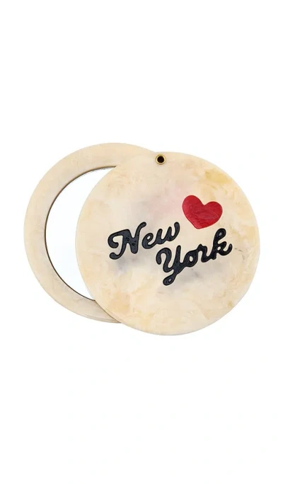 Solar Eclipse Hand-painted I Love New York Compact Mirror In N,a