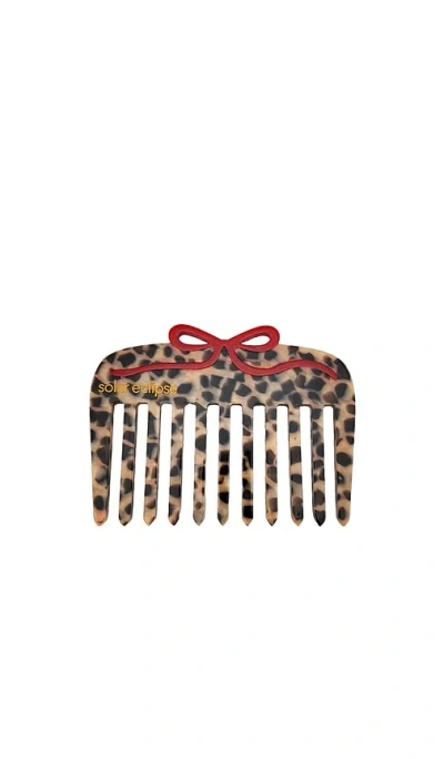Solar Eclipse Hand-painted Leopard Bow Pocket Hair Comb In N,a