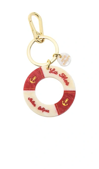 Solar Eclipse Hand-painted Lifesaver Bag Charm & Keychain In Red