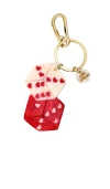 Solar Eclipse Hand-painted Lucky Dice Bag Charm + Keychain In Gold