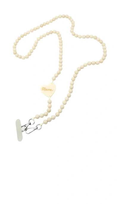 Solar Eclipse Hand-painted Mama Heart Crossbody Phone Chain In White