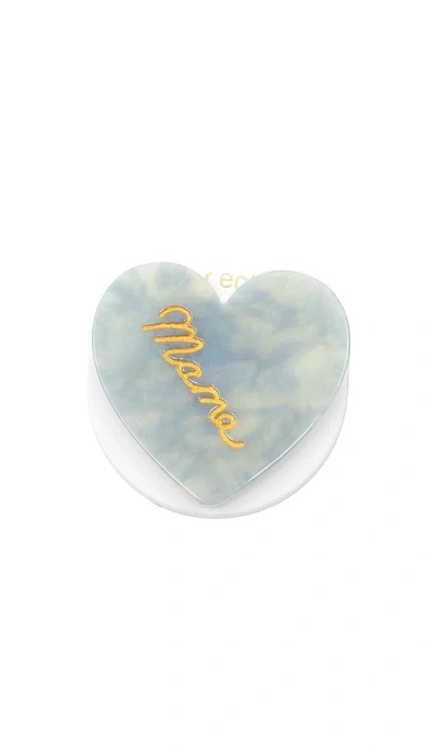 Solar Eclipse Hand-painted Mama Heart Grip Charm In Blue