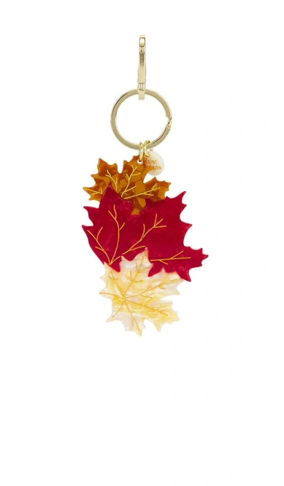 Solar Eclipse Hand-painted Maple Leaves Bag Charm + Keychain In N,a