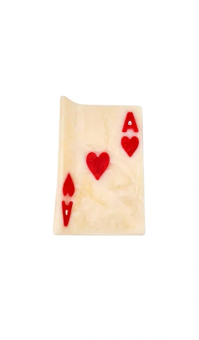 Solar Eclipse Hand-painted Mini Ace Of Hearts Claw Hair Clip In N,a