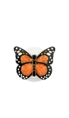 Solar Eclipse Hand-painted Monarch Butterfly Grip Charm In Black