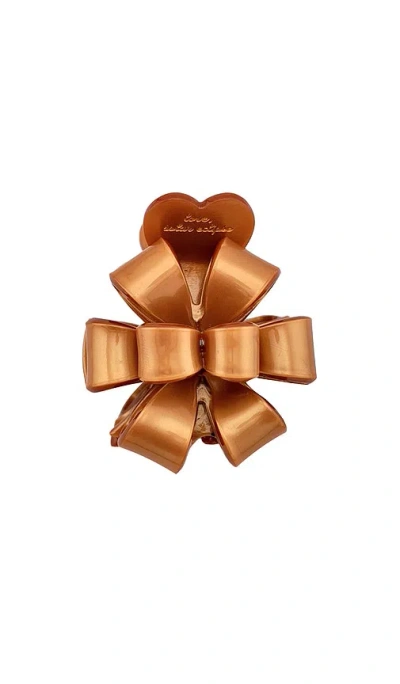 Solar Eclipse Hand-painted Origami Gift Bow Hair Claw Clip In Gold