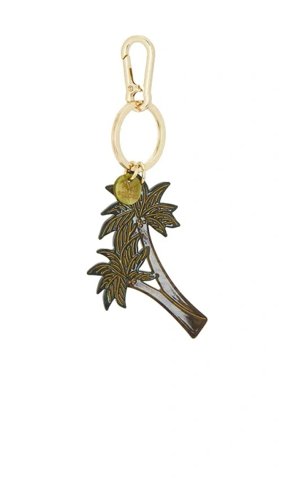 Solar Eclipse Hand-painted Palm Trees Bag Charm + Keychain In N,a