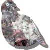 Solar Eclipse Hand-painted Pigeon Compact Mirror In Gray