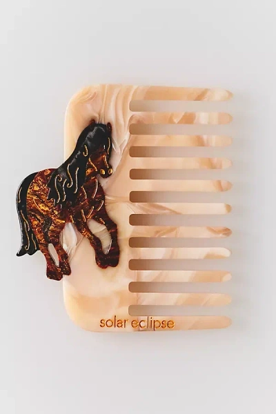 Solar Eclipse Handpainted Pocket Comb In Orange