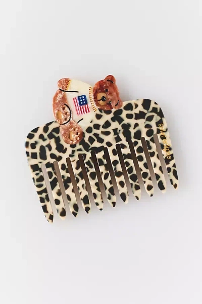 Solar Eclipse Handpainted Pocket Comb In Animal Print