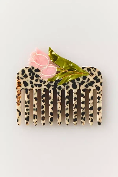 Solar Eclipse Handpainted Pocket Comb In Neutral