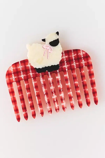 Solar Eclipse Handpainted Pocket Comb In Red