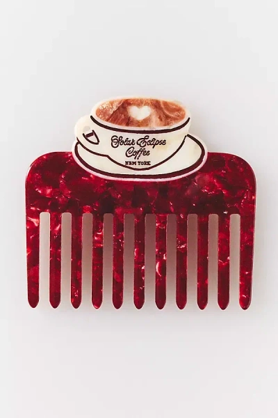 Solar Eclipse Handpainted Pocket Comb In Red