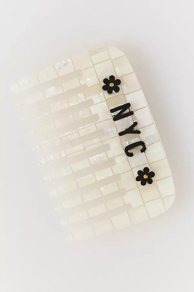 Solar Eclipse Handpainted Pocket Comb In White
