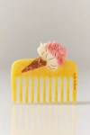 Solar Eclipse Handpainted Pocket Comb In Yellow