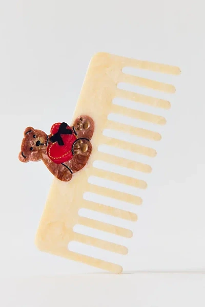 Solar Eclipse Hand-painted Pocket Hair Comb In Sweet Bear At Urban Outfitters In Yellow