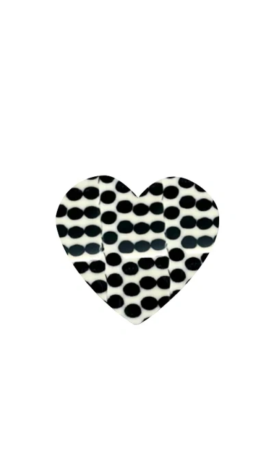 Solar Eclipse Hand-painted Polka Dot Heart Claw Hair Clip In N,a
