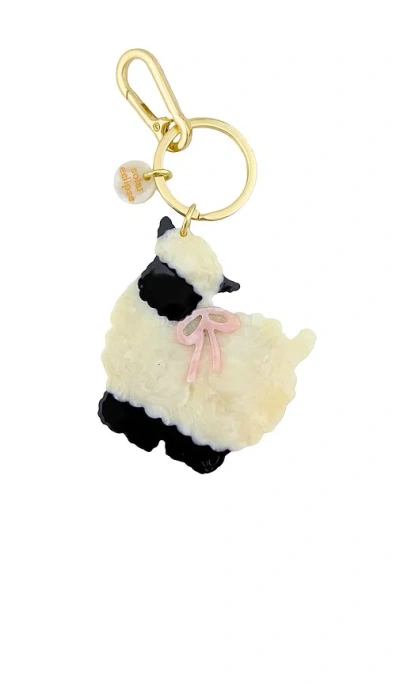 Solar Eclipse Hand-painted Sheep Bag Charm + Keychain In Pink