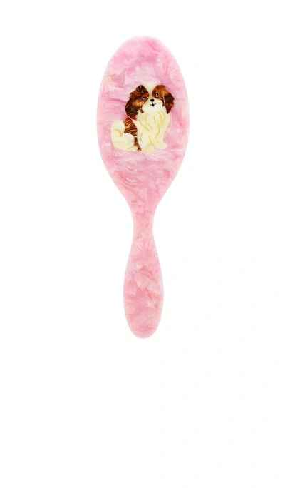 Solar Eclipse Hand-painted Shih Tzu Pup Amazing Hair Day Brush In N,a