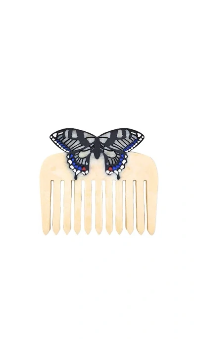 Solar Eclipse Hand-painted Swallowtail Pocket Comb In N,a