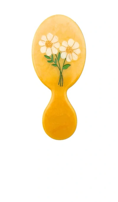 Solar Eclipse Hand-painted Vintage Daisy Handbag Hero Brush In Yellow
