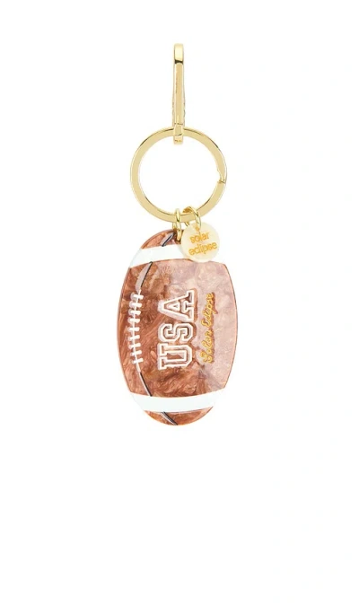 Solar Eclipse Hand-painted Vintage Football Bag Charm In N,a