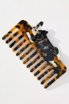 Solar Eclipse Handpainted Wide Tooth Comb In Brown