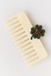 Solar Eclipse Handpainted Wide Tooth Comb In White