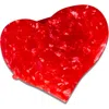 Solar Eclipse Heart Lay Down Claw Clip In Red
