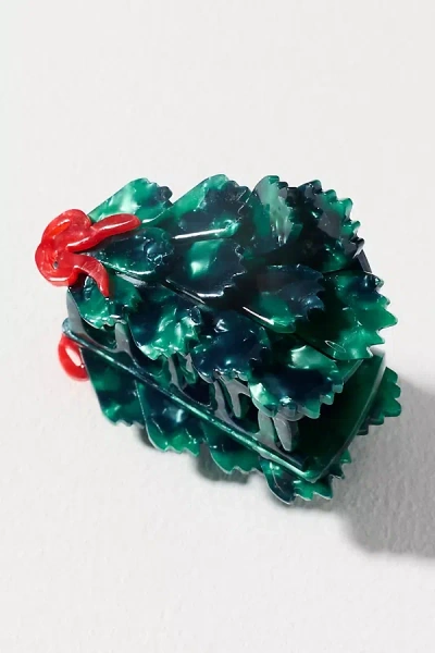 Solar Eclipse Holiday Hair Claw Clip In Green