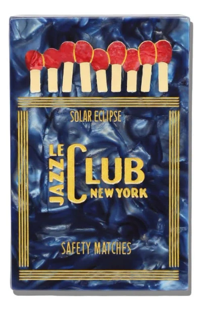 Solar Eclipse Le Jazz Club Hand Painted Decorative Tray In Blue
