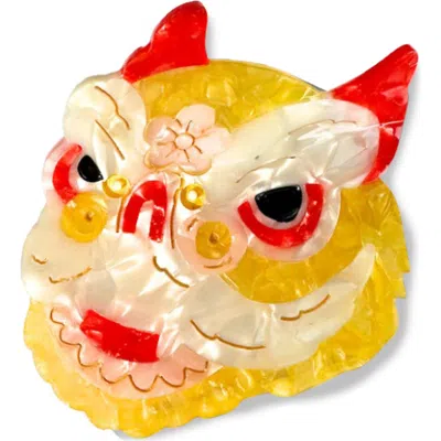 Solar Eclipse Lion Head Claw Clip In Yellow