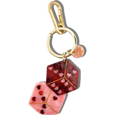 Solar Eclipse Lucky Dice Key Chain In Gold