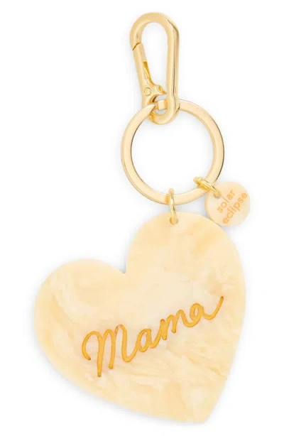 Solar Eclipse Mama Heart Bag Charm In Sand