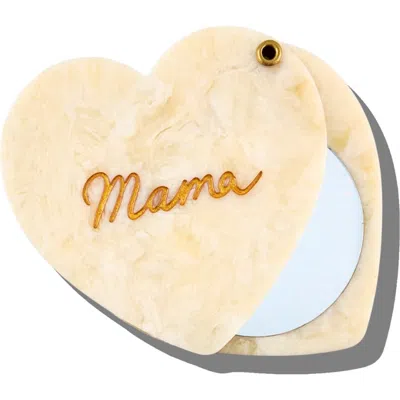Solar Eclipse Mama Heart Hand Painted Compact Mirror In Brown