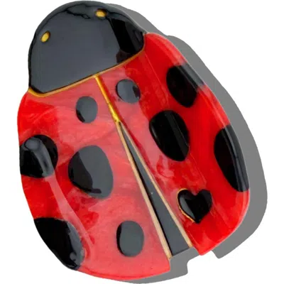 Solar Eclipse Mini Ladybug Hair Claw Clip In Red