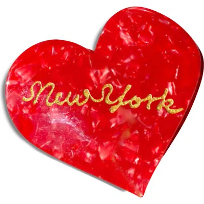 Solar Eclipse New York Heart Claw Clip In Red